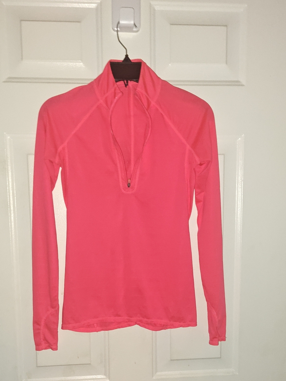 Women's Hot Pink Long-Sleeve Half-Zip Performance Top